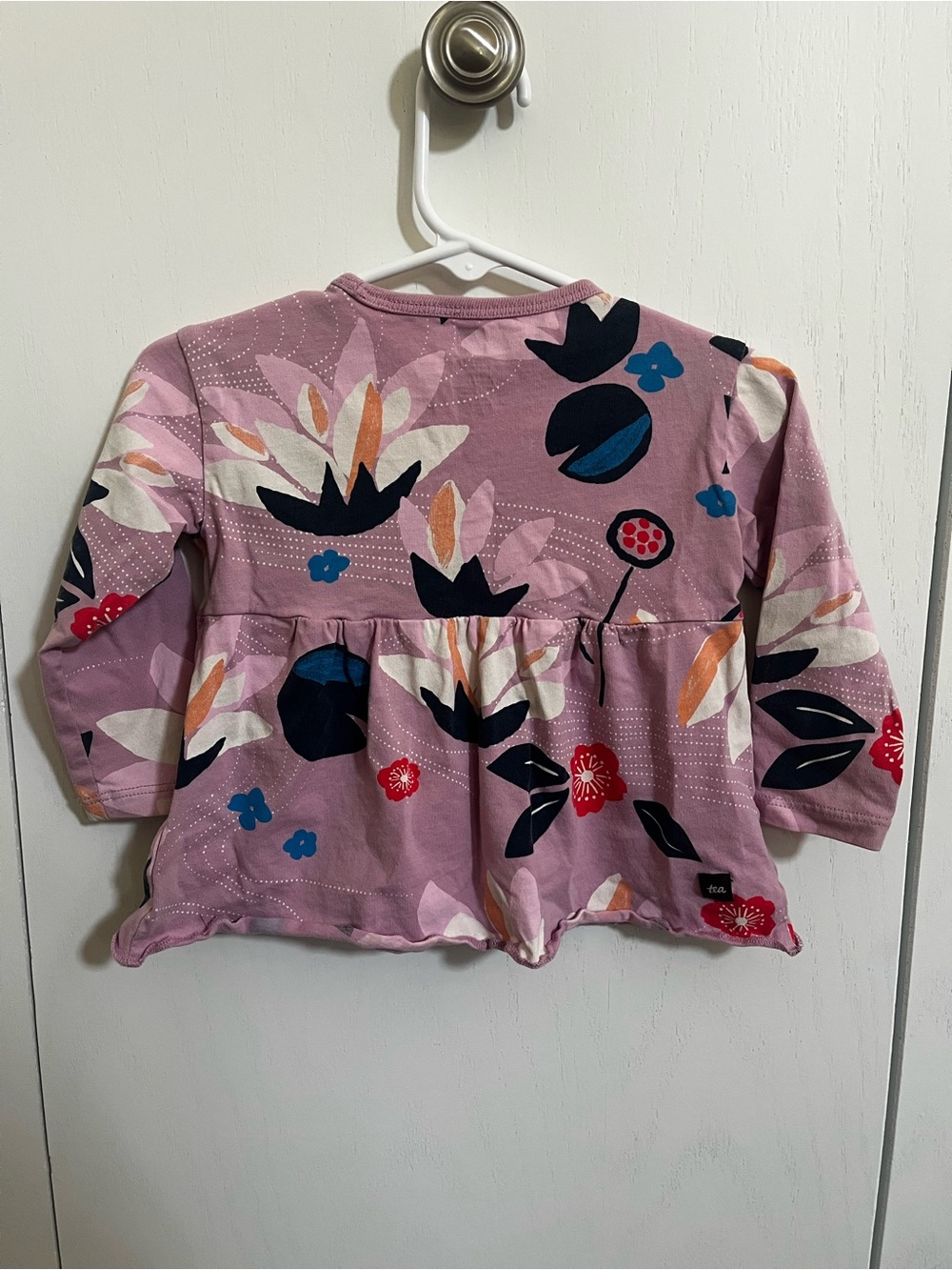Tea Collection Lilac Floral Peplum Long-Sleeve Top - Picture 2 of 3